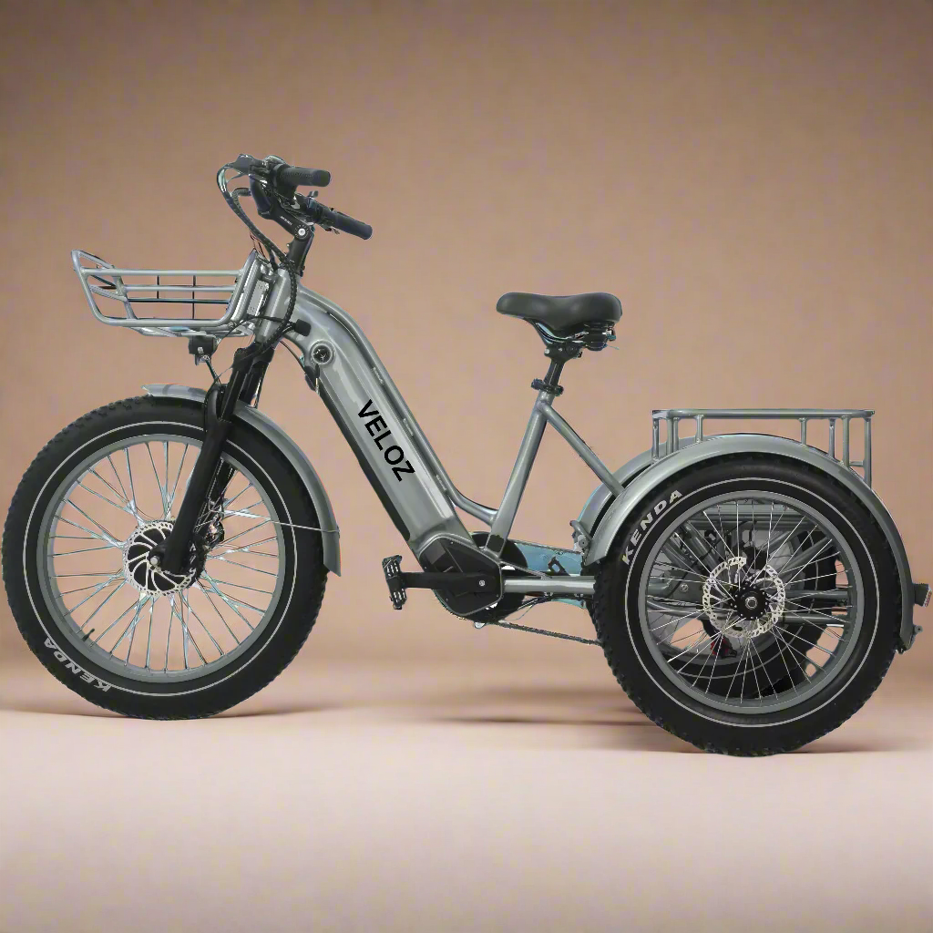 Veloz VOLTZILA Electric Trike Bike 500-750W Motor 150 Km Autonomy 20Ah Samsung Battery 200+ Kilos weight load
