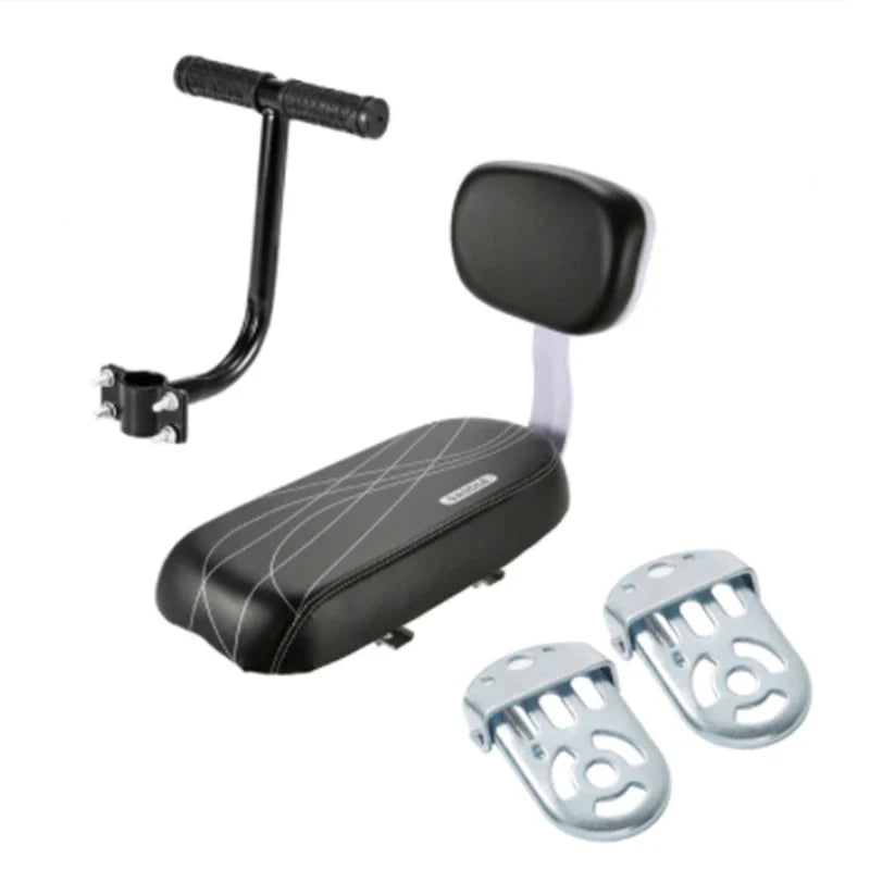 Rear Seat Saddle Bicycle Child Seat With Back Rest With Handle Armrest Footrest Pedal