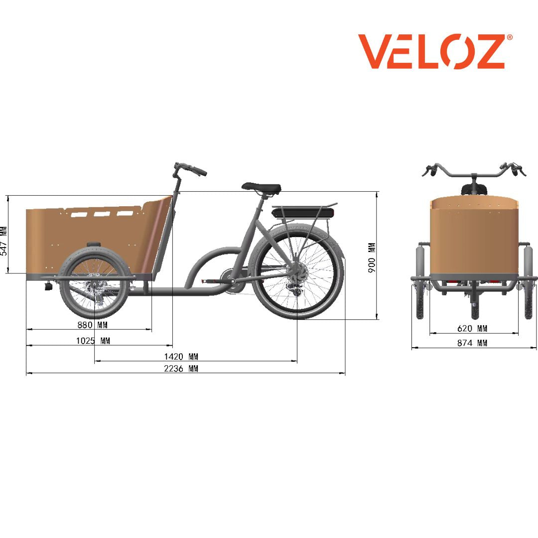 Veloz Electric Cargo Trike - 350W with 200Kg Load Capacity