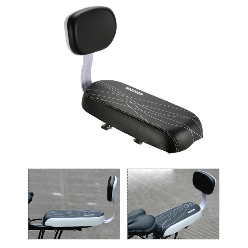 Rear Seat Saddle Bicycle Child Seat With Back Rest With Handle Armrest Footrest Pedal
