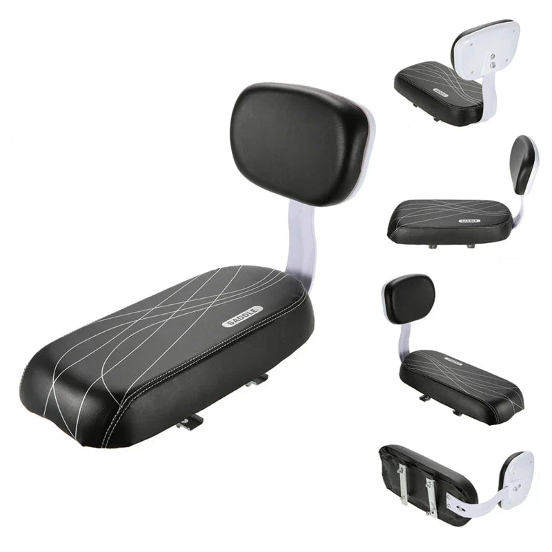 Rear Seat Saddle Bicycle Child Seat With Back Rest With Handle Armrest Footrest Pedal