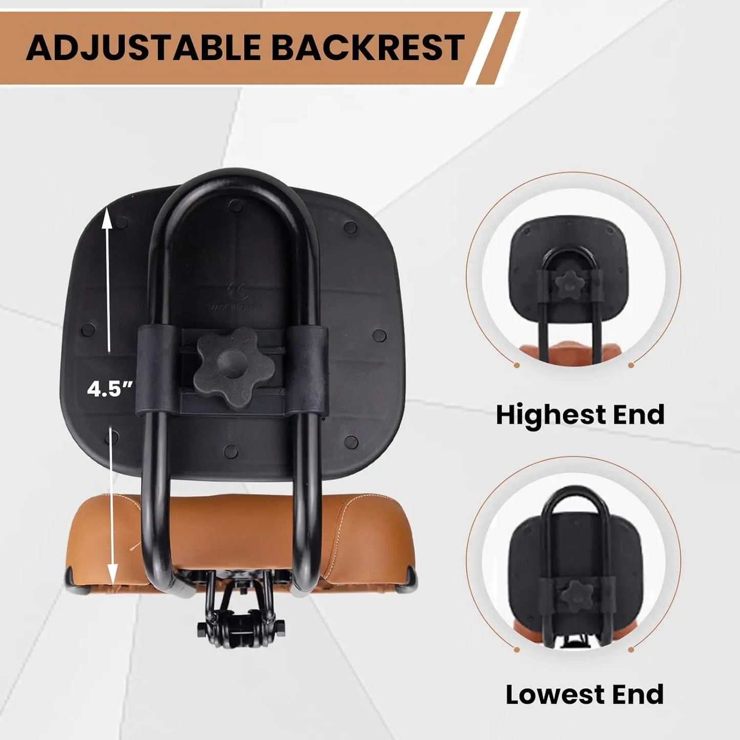 Seat with Backrest for Scooter Bike or Tricycle