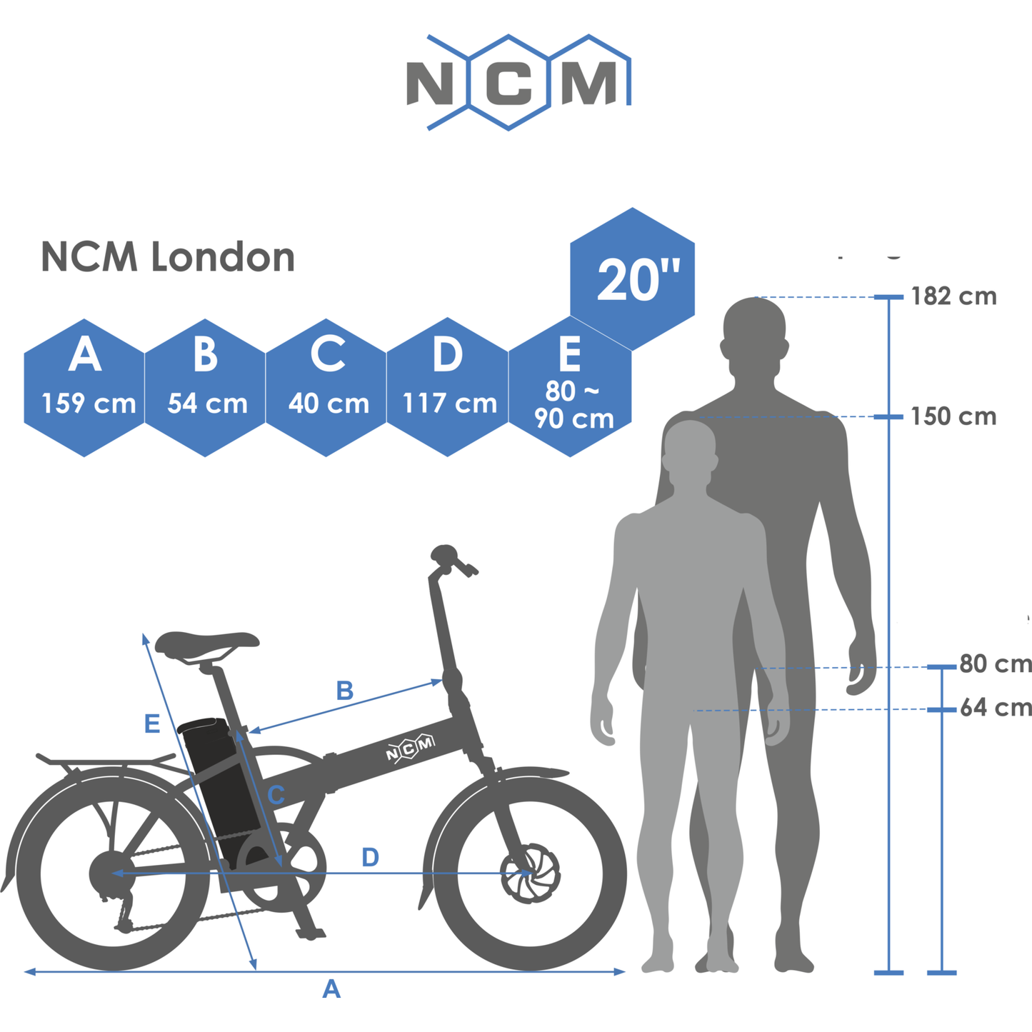NCM London Folding Electric Bike 350W Motor Certificated Battery