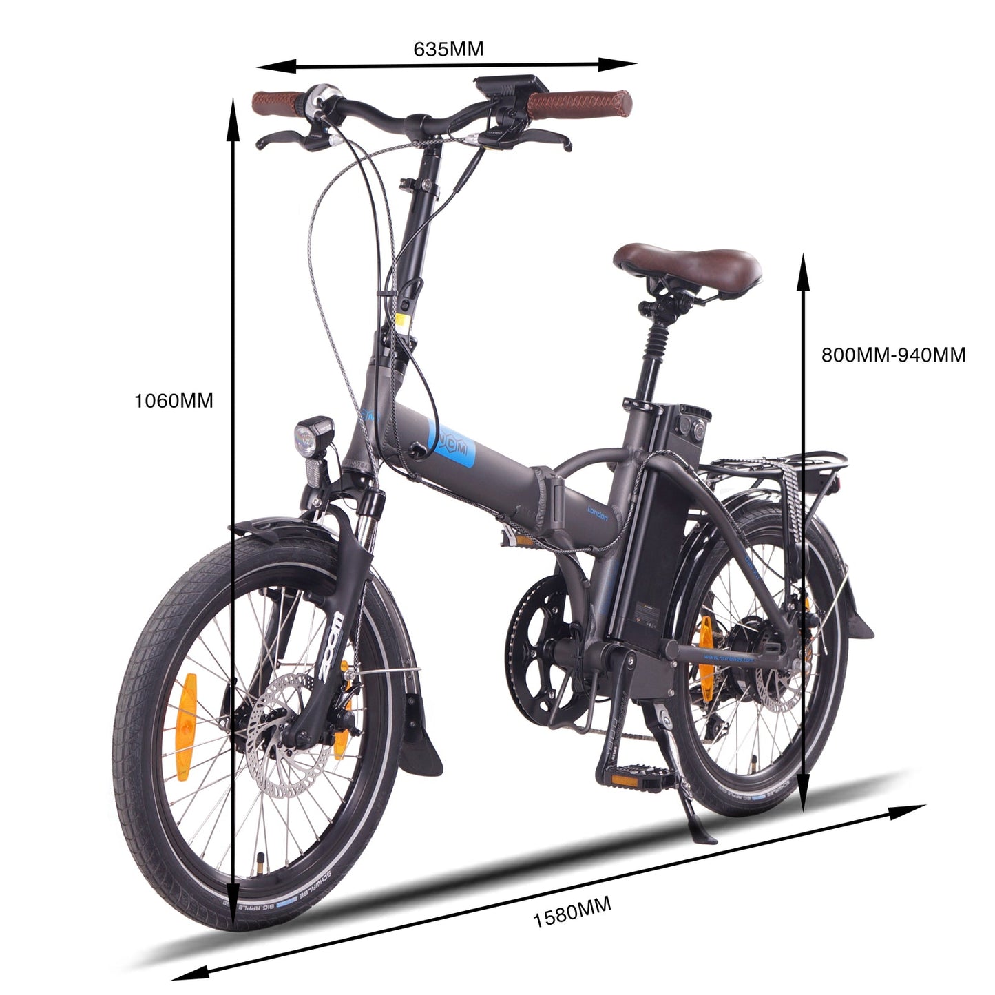 NCM London Folding Electric Bike 350W Motor Certificated Battery