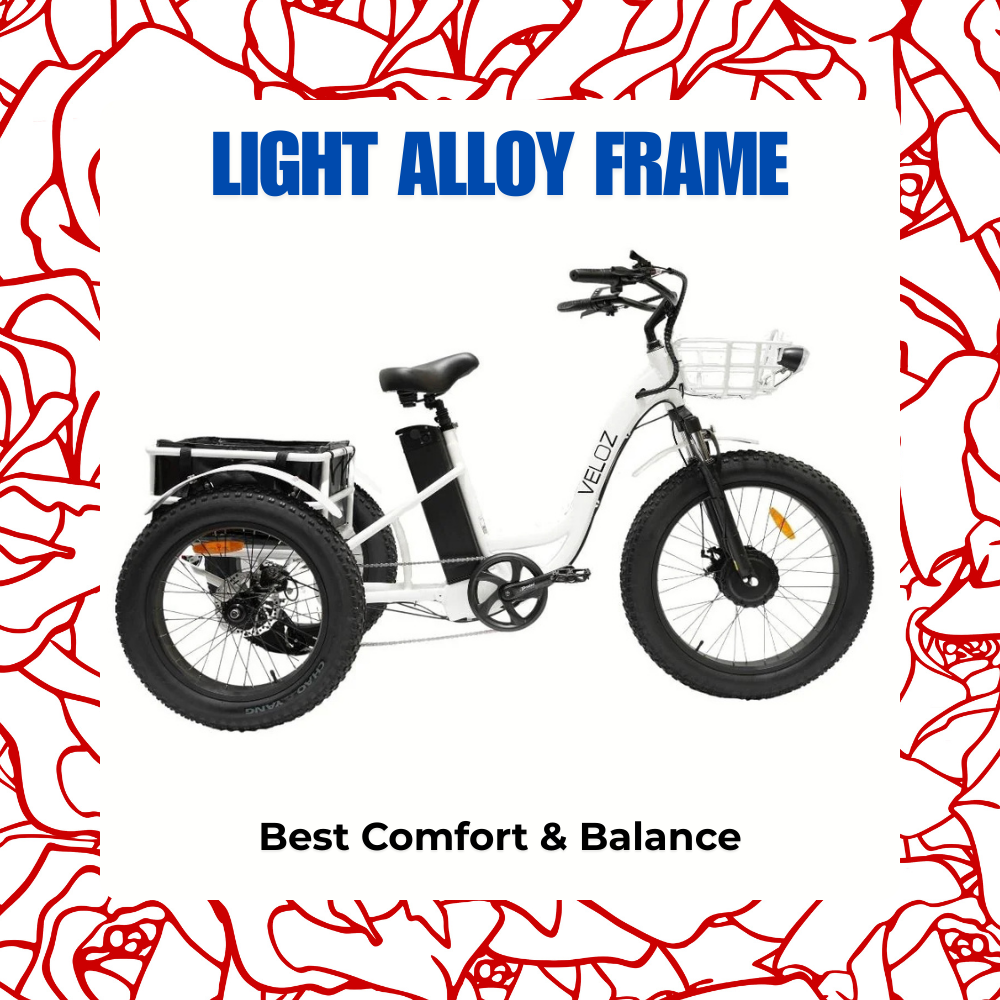 Veloz Grand-Prix Electric Trike Bike 500-750W Motor 120 Km Autonomy 20Ah Samsung Battery 150+ Kilos weight load