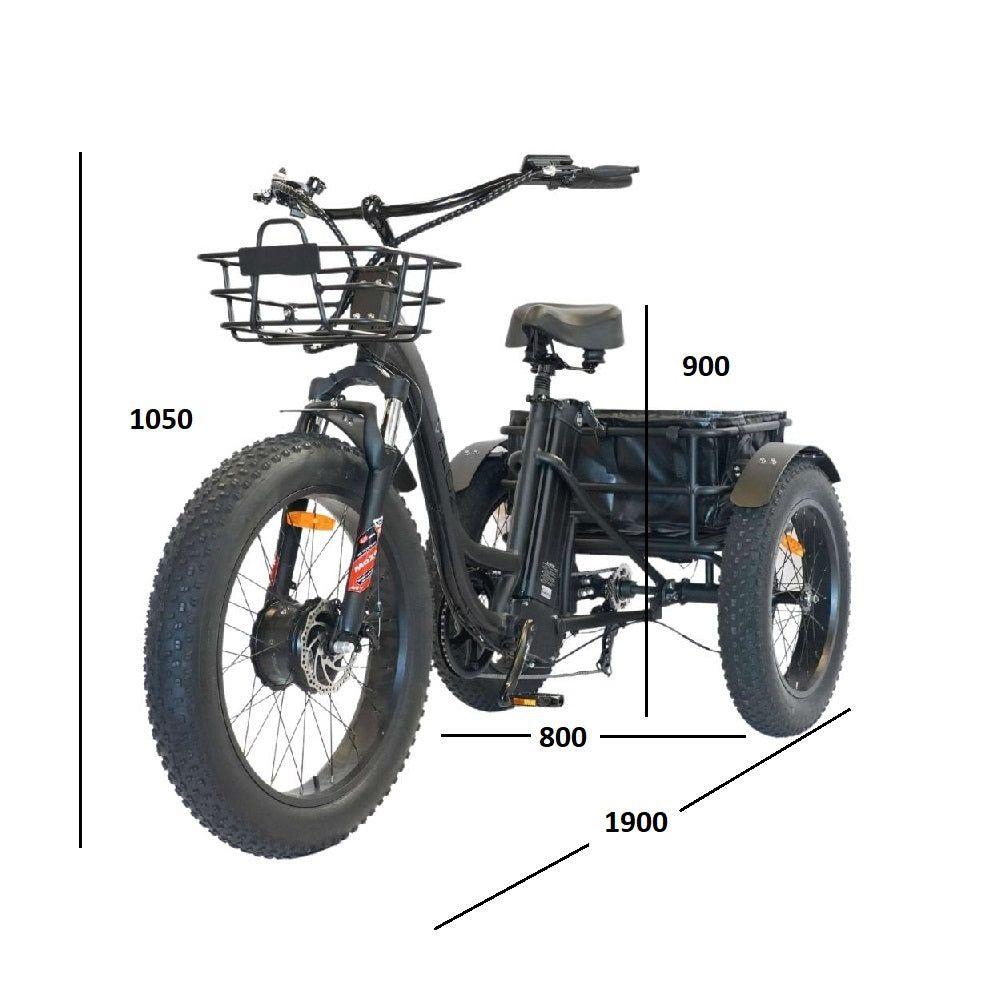 Veloz Grand-Prix Electric Trike Bike 500-750W Motor 120 Km Autonomy 20Ah Samsung Battery 150+ Kilos weight load