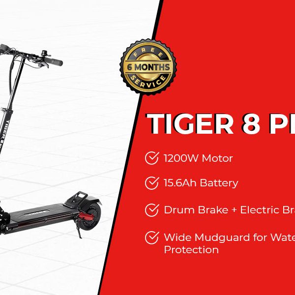 MiniWalker Tiger 8 Pro Dual Motor Electric Scooter 6 Months Free Service
