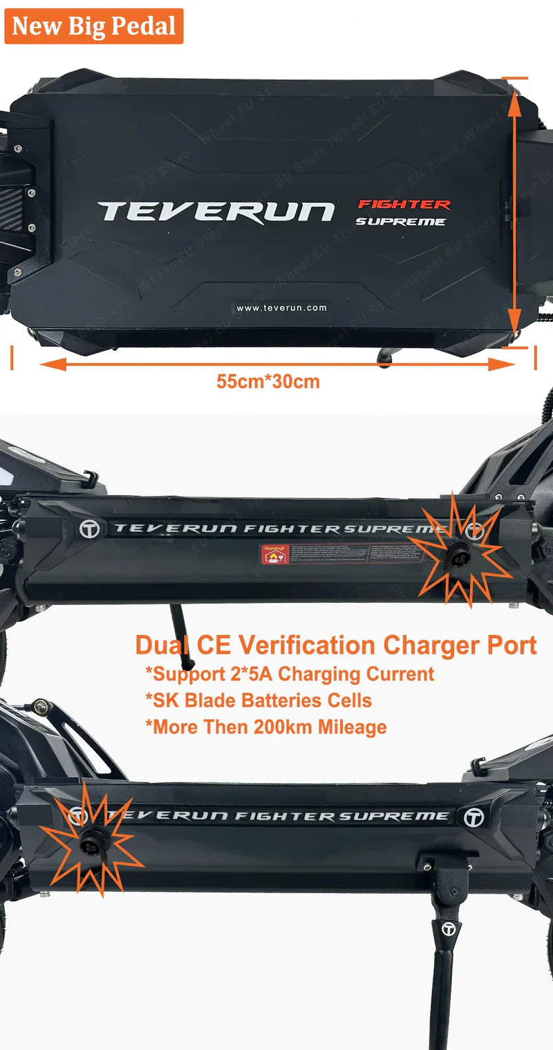 Teverun Fighter Supreme Ultra eScooter 9200W 60Ah Battery 6 Months Free Service