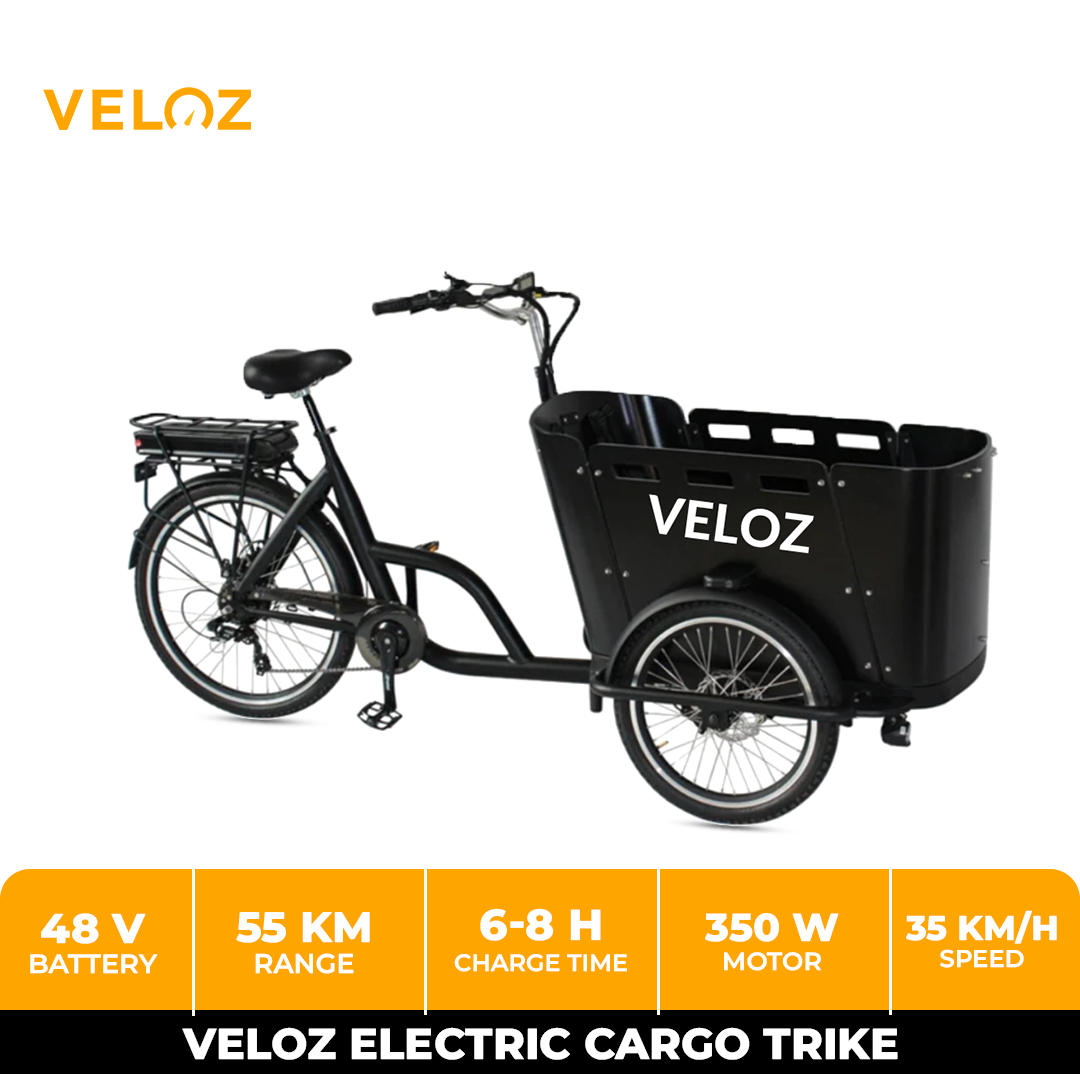Veloz Electric Cargo Trike - 350W with 200Kg Load Capacity