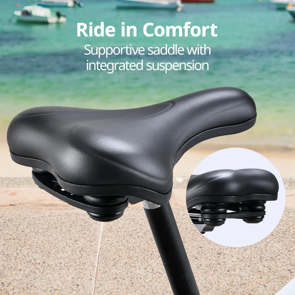 valk fat tyre cruiser ebike seat in black colour