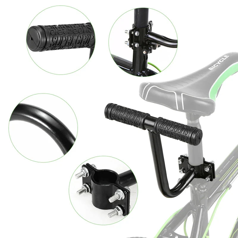 Rear Seat Saddle Bicycle Child Seat With Back Rest With Handle Armrest Footrest Pedal