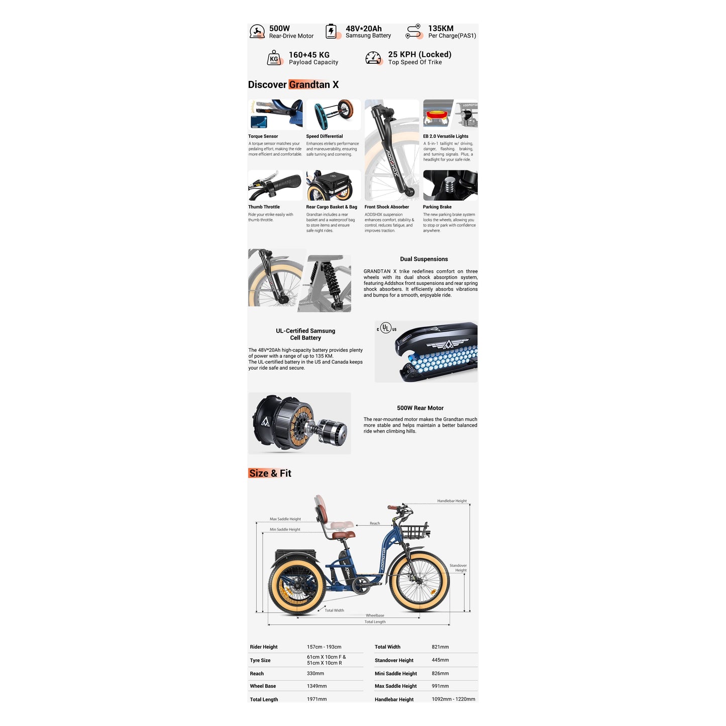 Addmotor Grandtan X Full-Suspension Electric Trike