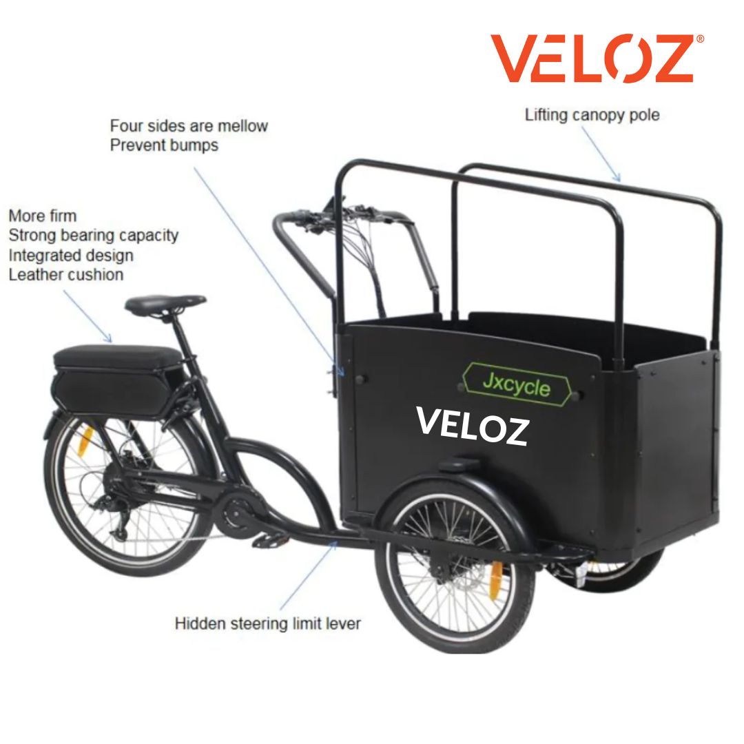 Veloz Electric Cargo Trike - 500W Motor