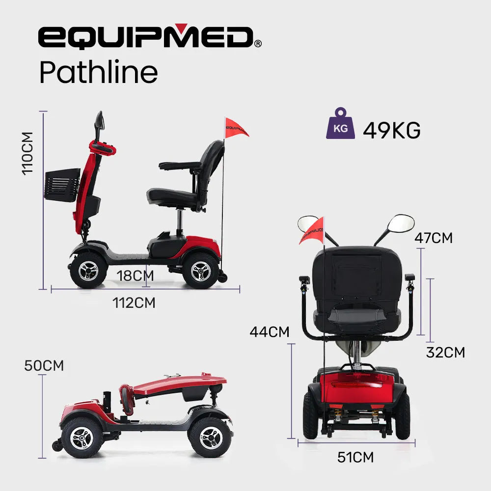 Veloz RapidRide Red - 300W Mobility E-Scooter