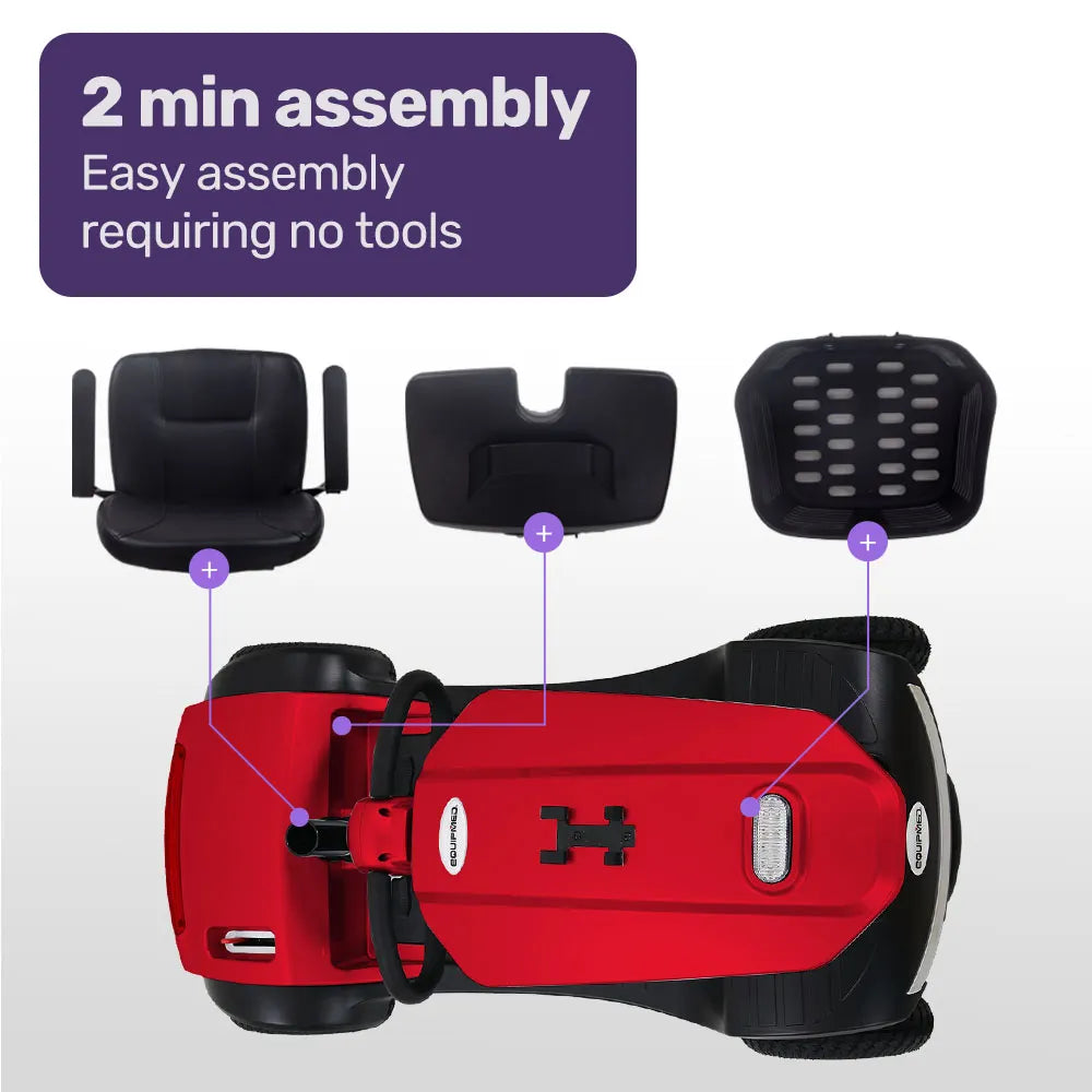 Veloz RapidRide Red - 300W Mobility E-Scooter