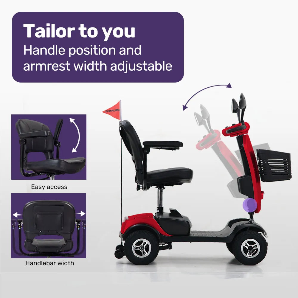 Veloz RapidRide Red - 300W Mobility E-Scooter