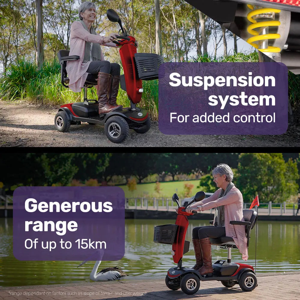 Veloz RapidRide Red - 300W Mobility E-Scooter