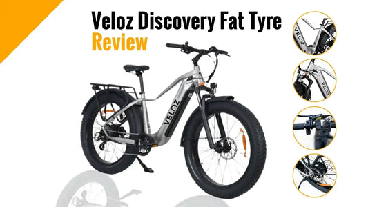 veloz discovery fat tyre ebike in white background