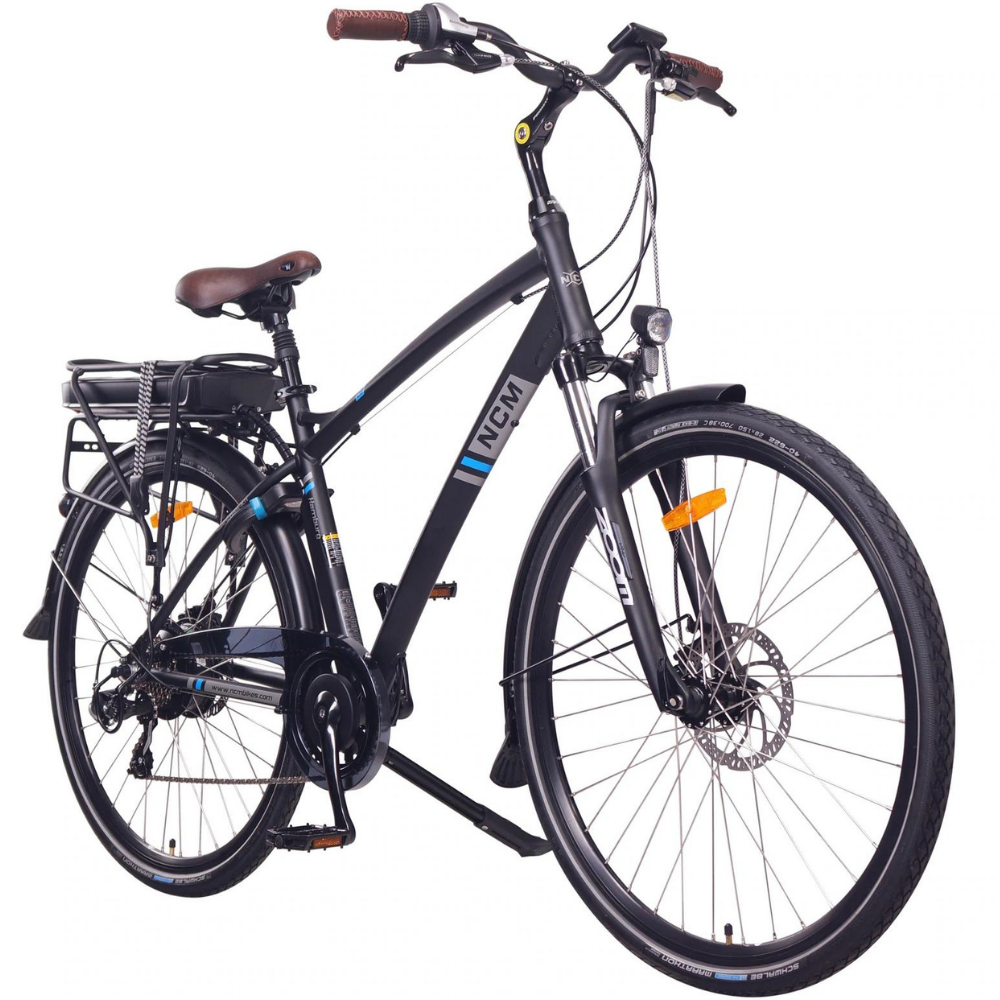 NCM Hamburg Trekking E-Bike, Bafang Motor, City-Bike, 250W, 36V 13Ah 468Wh Battery [Black - 28"]