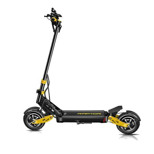 dragon raptor electric scooter in black and yellow colour