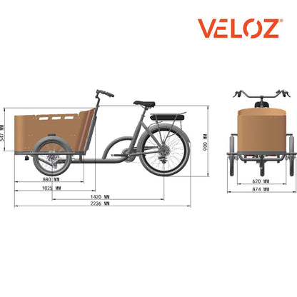 Veloz Electric Cargo Trike - 350W with 200Kg Load Capacity