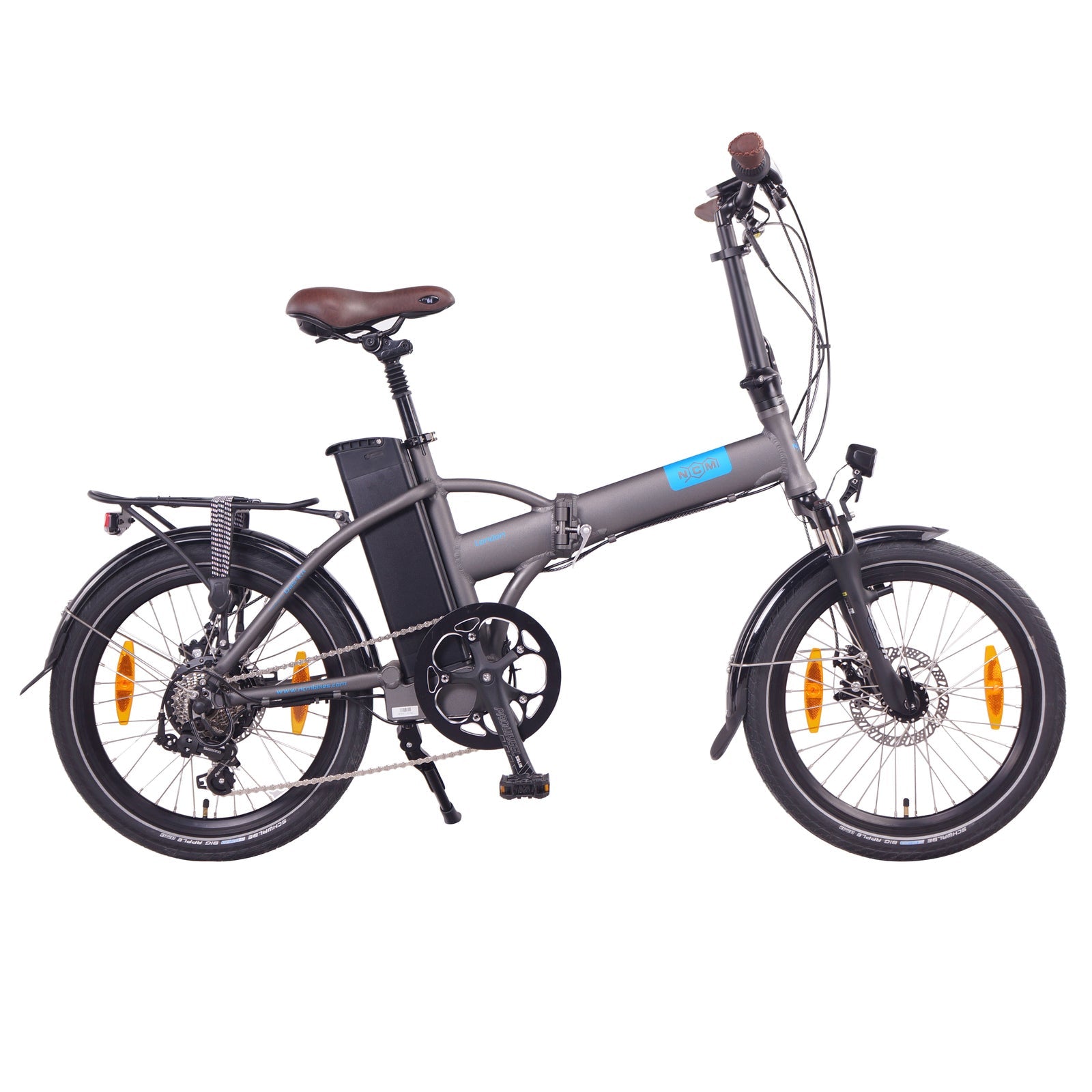 ncm london ebike in silver colour