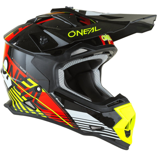 Oneal 2023 2 SRS Rush V.22 Red/Neon Yellow Youth Helmet