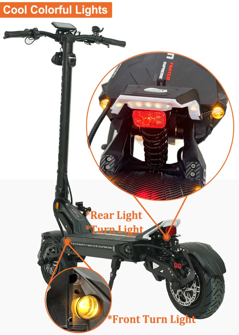 Teverun Fighter Supreme Ultra eScooter 9200W 60Ah Battery 6 Months Free Service