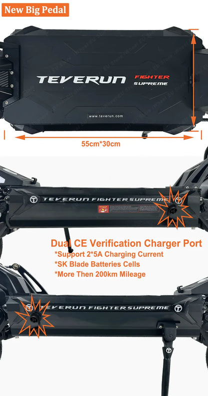 Teverun Fighter Supreme Ultra eScooter 9200W 60Ah Battery 6 Months Free Service