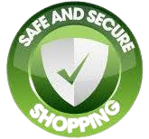 safe and secure shopping badge