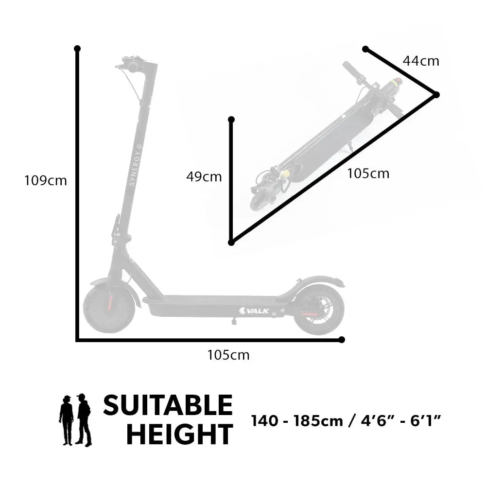 VALK Synergy 5 Electric Scooter 400W 7.5 Ah Battery Suspension 6 Months Free Service