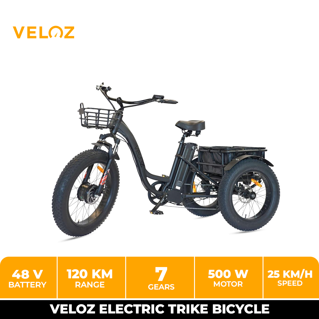 Veloz E-Trike Bicycle 500W with Reverse