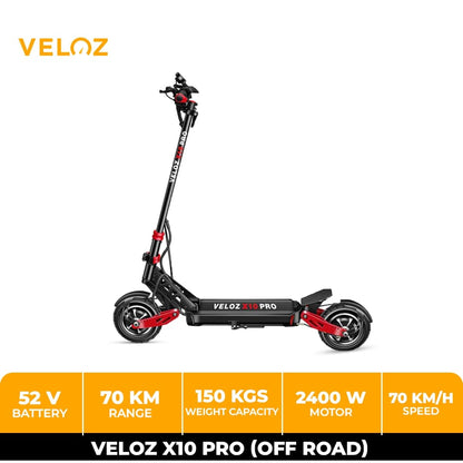 Veloz X10 Pro - Dual Motor & All Terrain E-Scooter