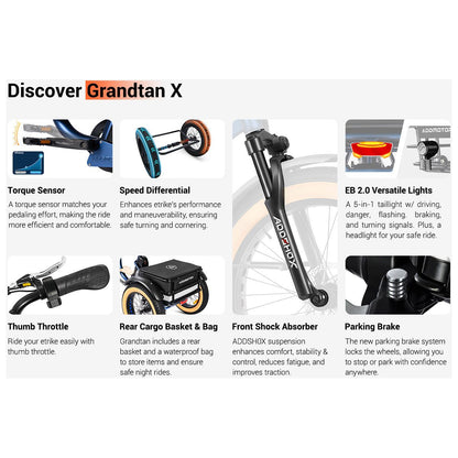 Addmotor Grandtan X Full-Suspension Electric Trike 6 Months Free Service