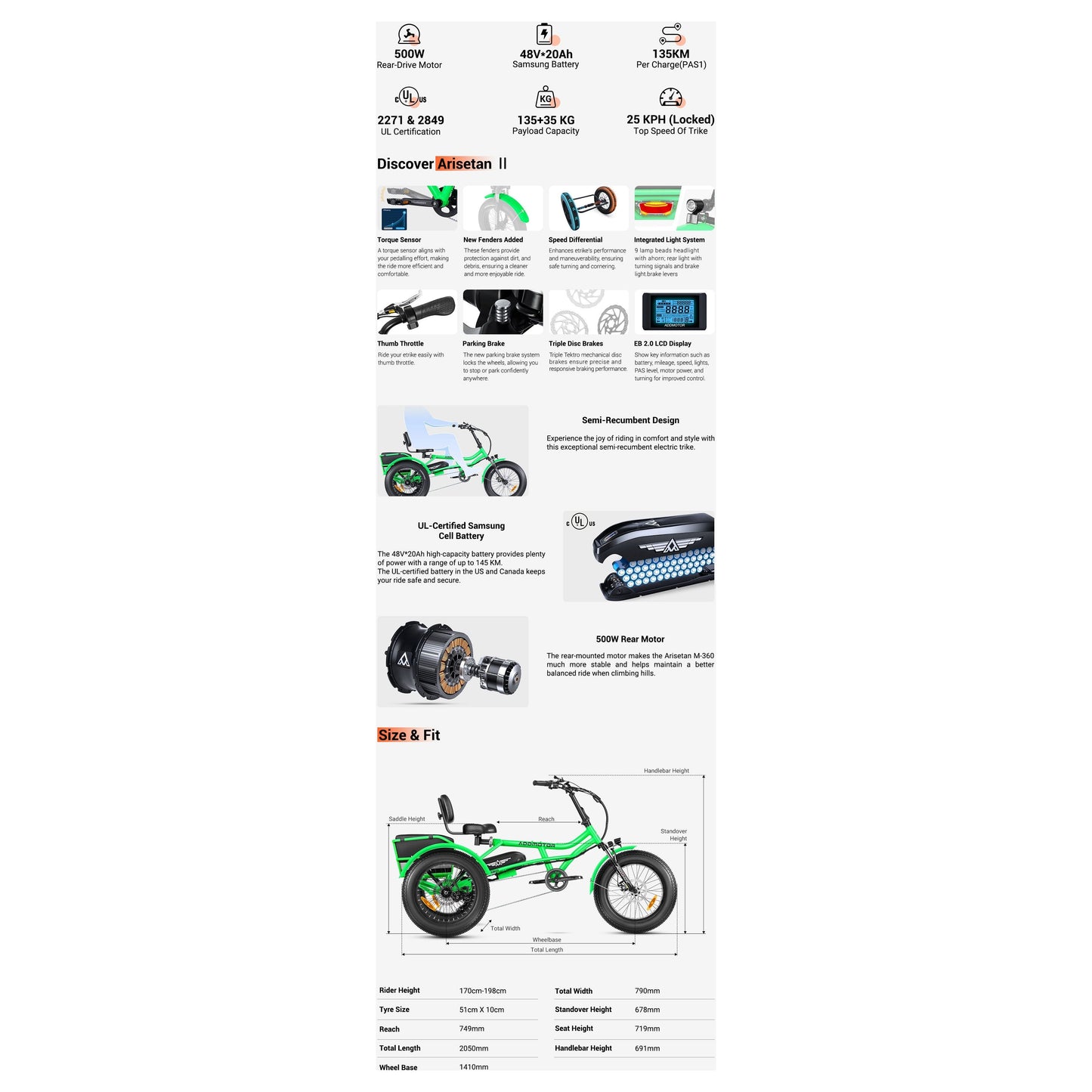 Addmotor Arisetan II M-360 Electric Trike 6 Months Free Service