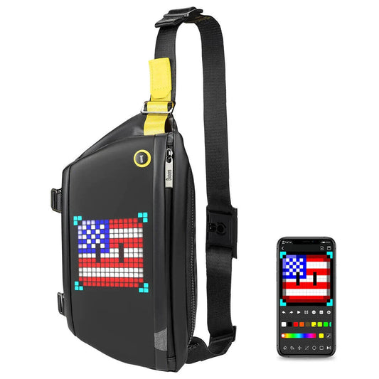 a cool pixel picture bag in black colour