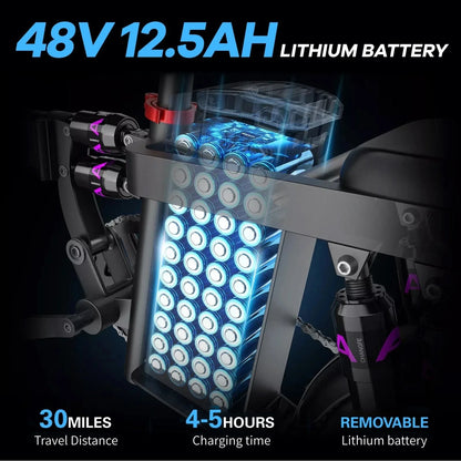 Kong Super Compact eBike 48V 12.5AH Max Speed 50KM/H Folding 6 Months Free Service