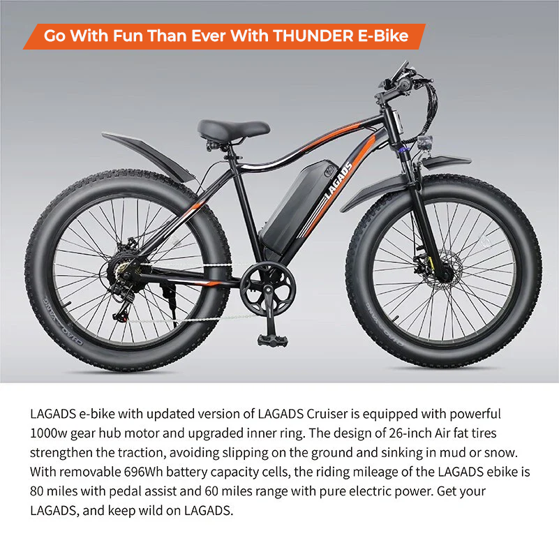 Thunder eBike Fat Wheel 48v14.5Ah 6 Months Free Service