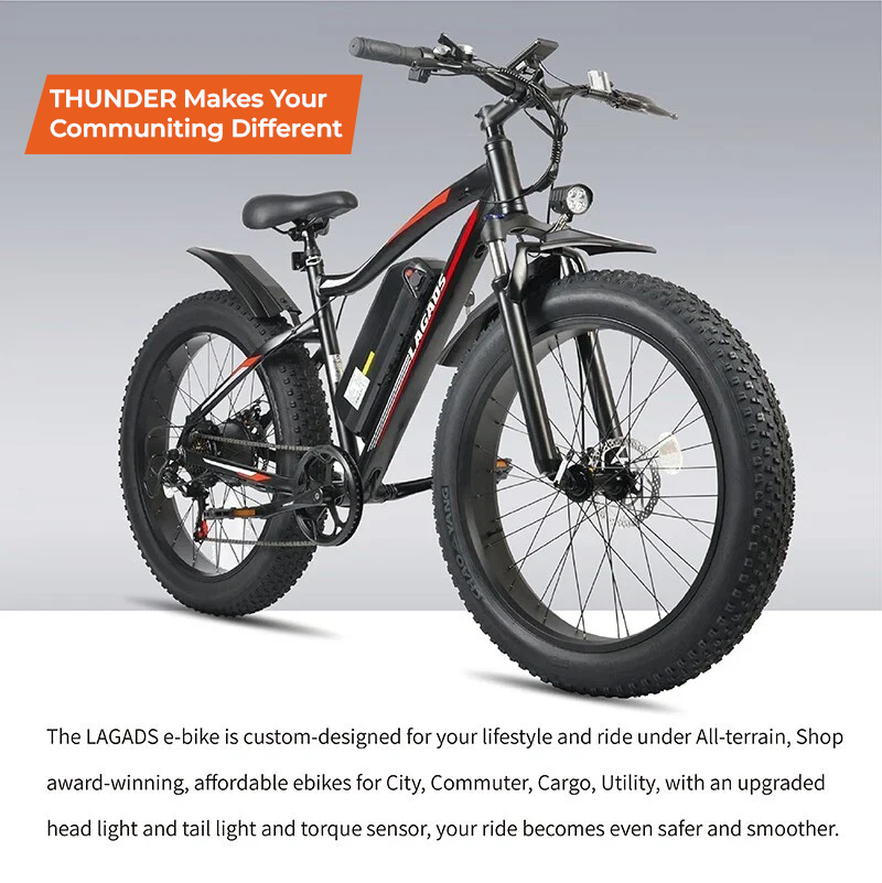 Thunder eBike Fat Wheel 48v14.5Ah 6 Months Free Service