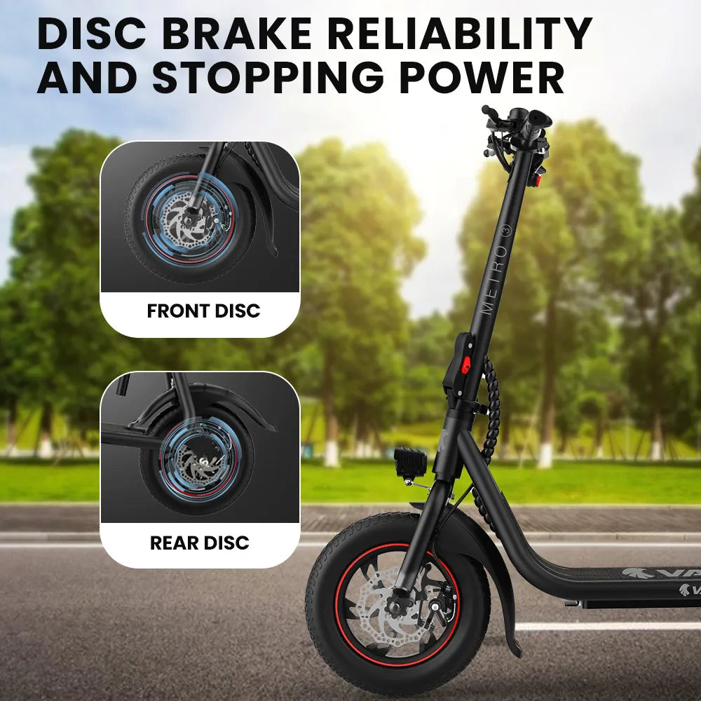 VALK BasketBolt Electric Scooter with Seat, Disc brakes, 12" Tyres, Motorised eScooter 6 Months Free Service