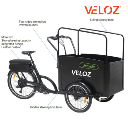 Veloz Electric Cargo Trike - 500W Motor