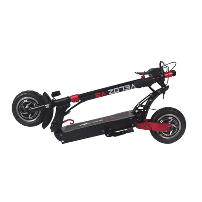 folded veloz v2 dual motor electric scooter