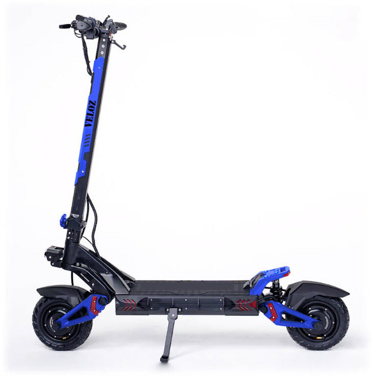 veloz gt pro electric scooter with dual motors in black and blue colour